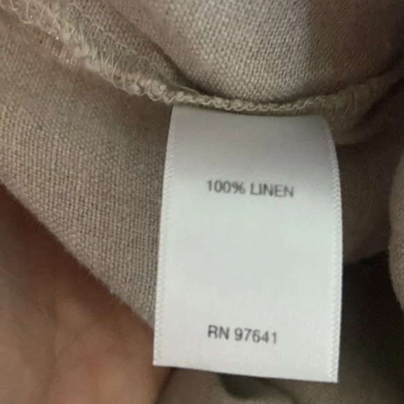 J Jill Love Linen 100% Linen Cropped Pants 3X NEW Flax Tan Natural Sustainable - Picture 4 of 4